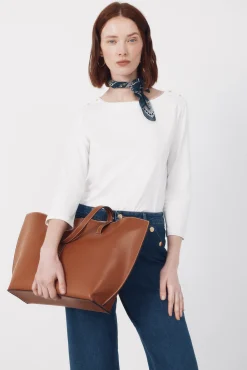 Bolso shopper básico pespuntes