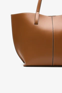 Bolso shopper básico pespuntes
