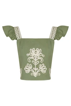Caela. Top bordados