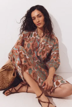 Caftan estampado amplio