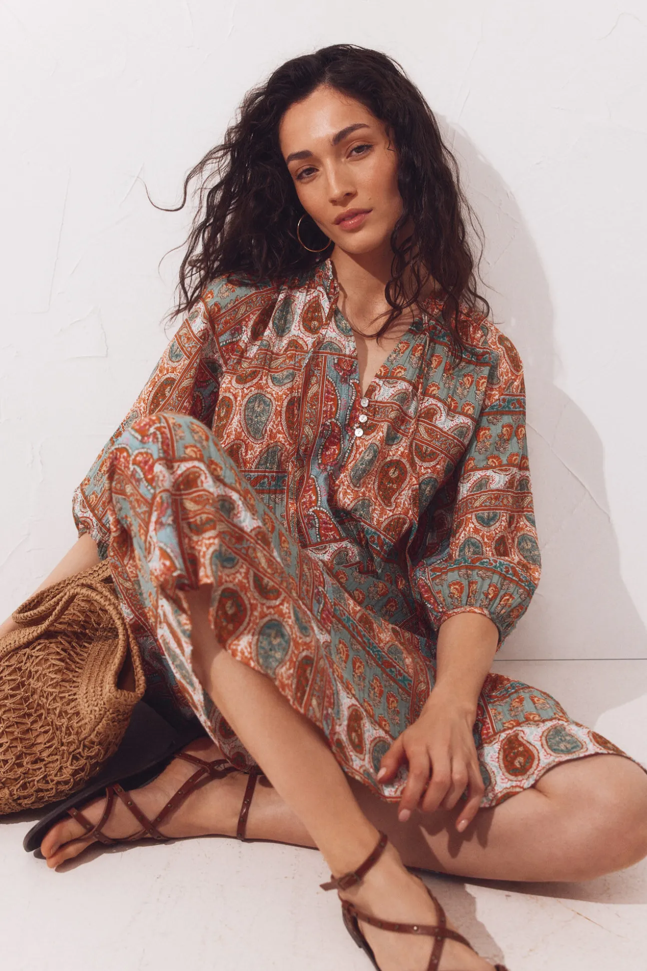 Caftan estampado amplio