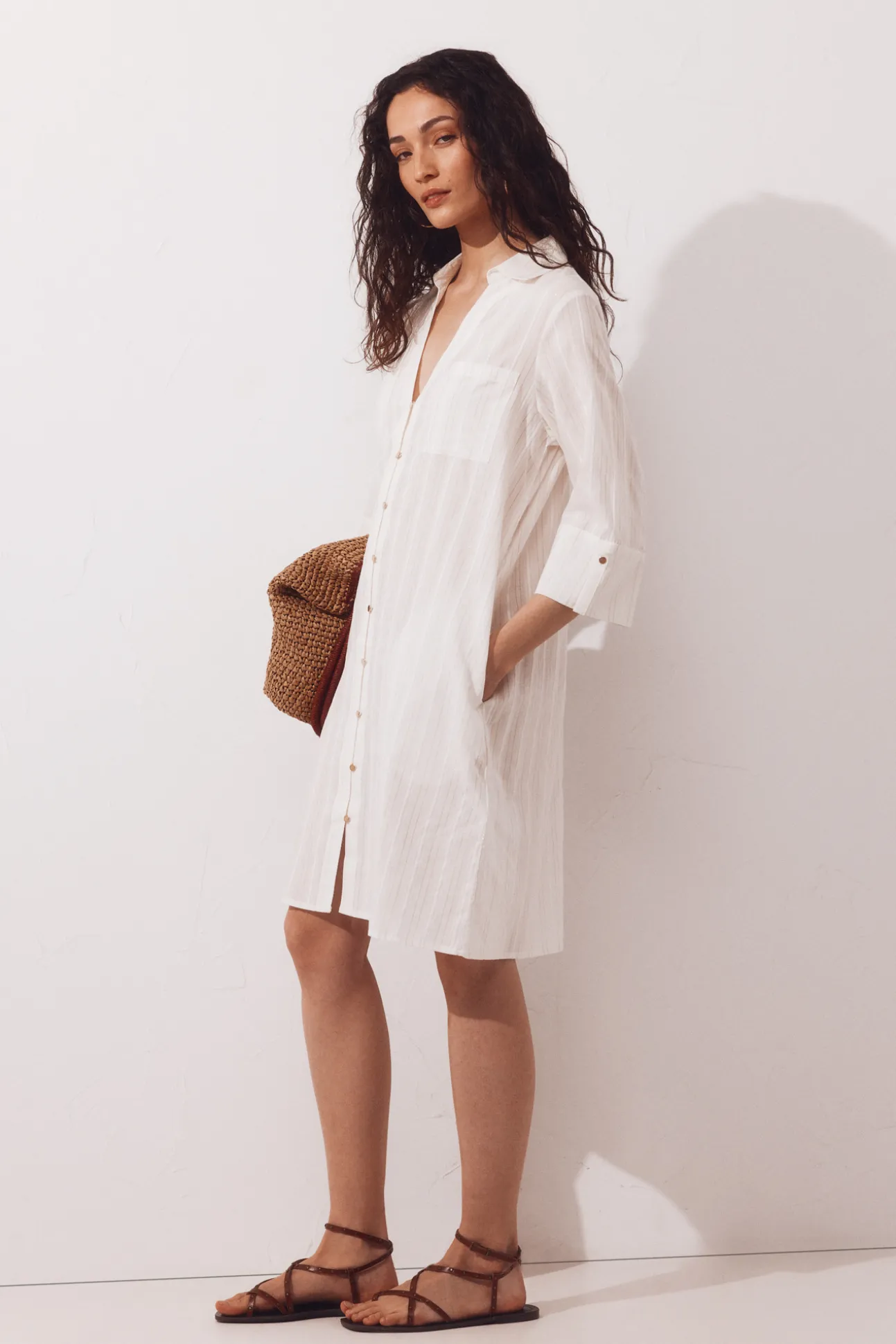 Caftán camisero lurex