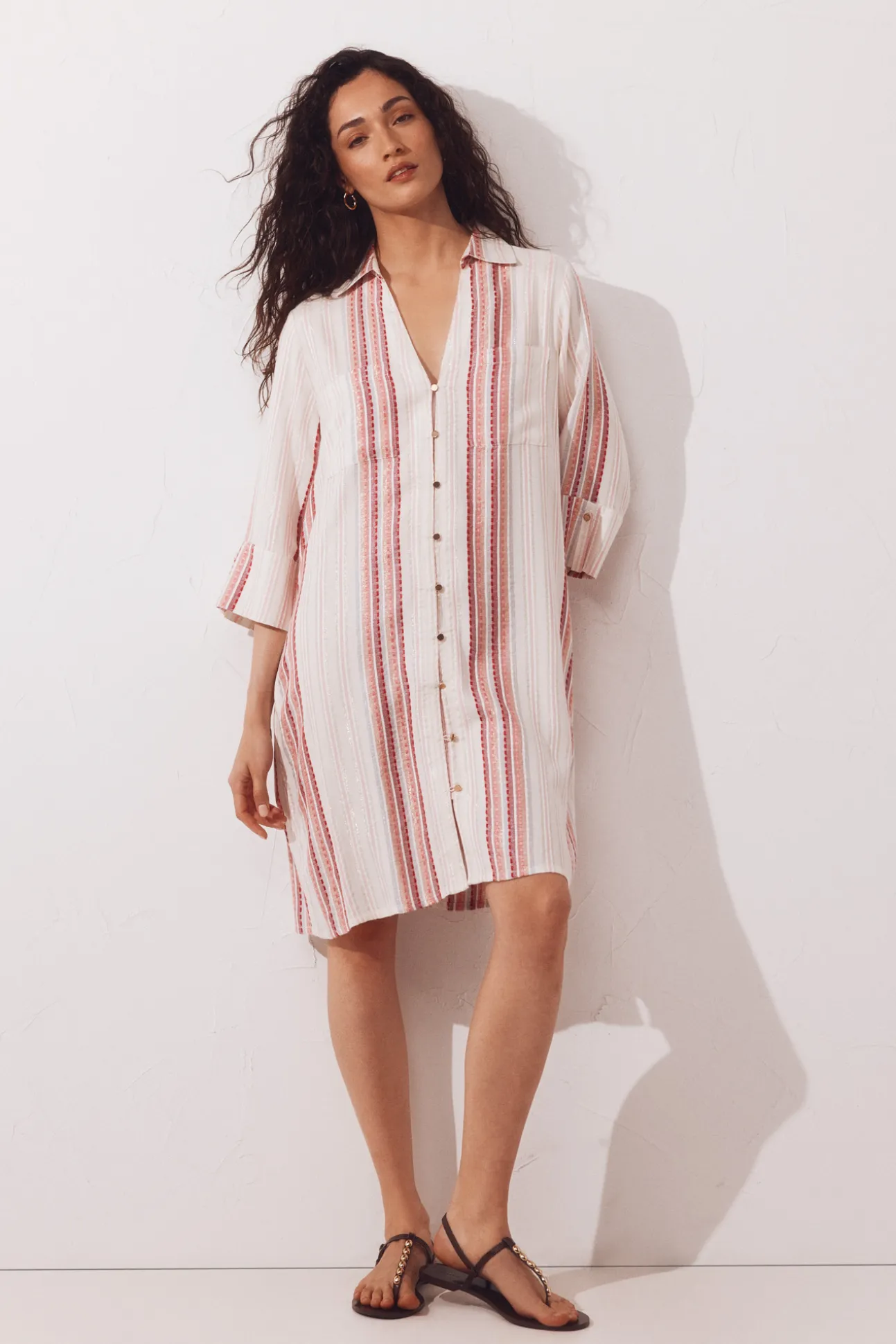 Caftán camisero lurex