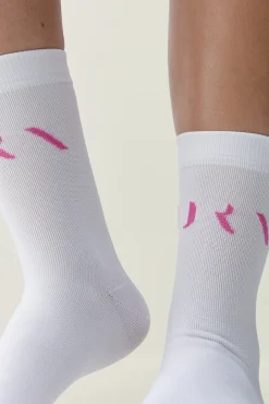 Calcetines Acari blanco/rosa fucsia