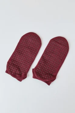 Calcetines algodón zapatilla ballet granate