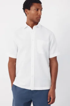 Camisa algodón lino lisa manga corta