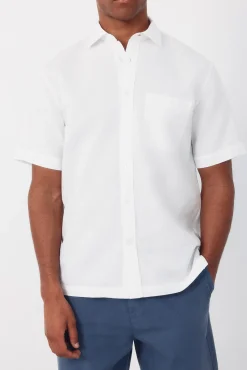 Camisa algodón lino lisa manga corta