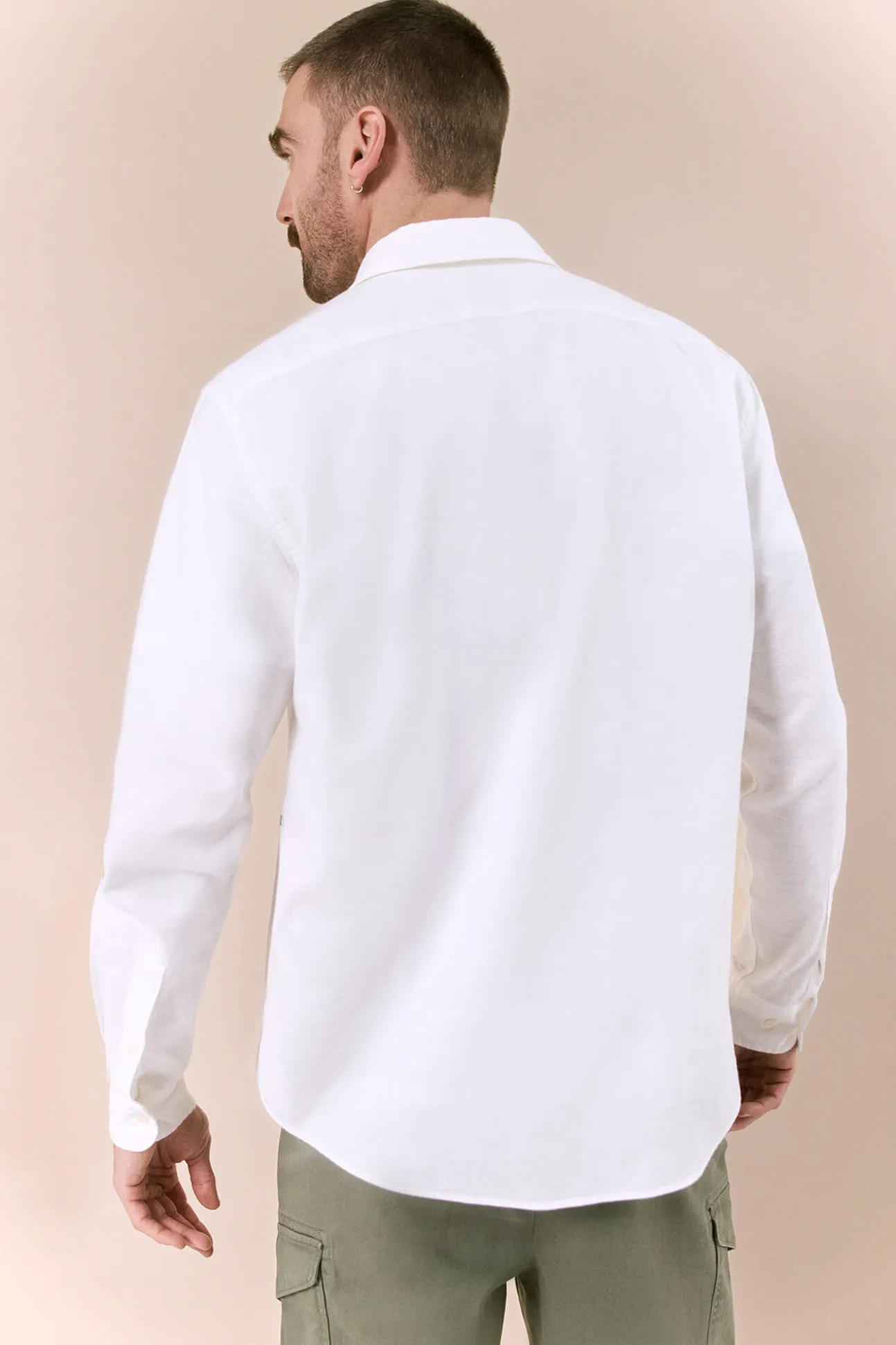 Camisa algodón lino manga larga