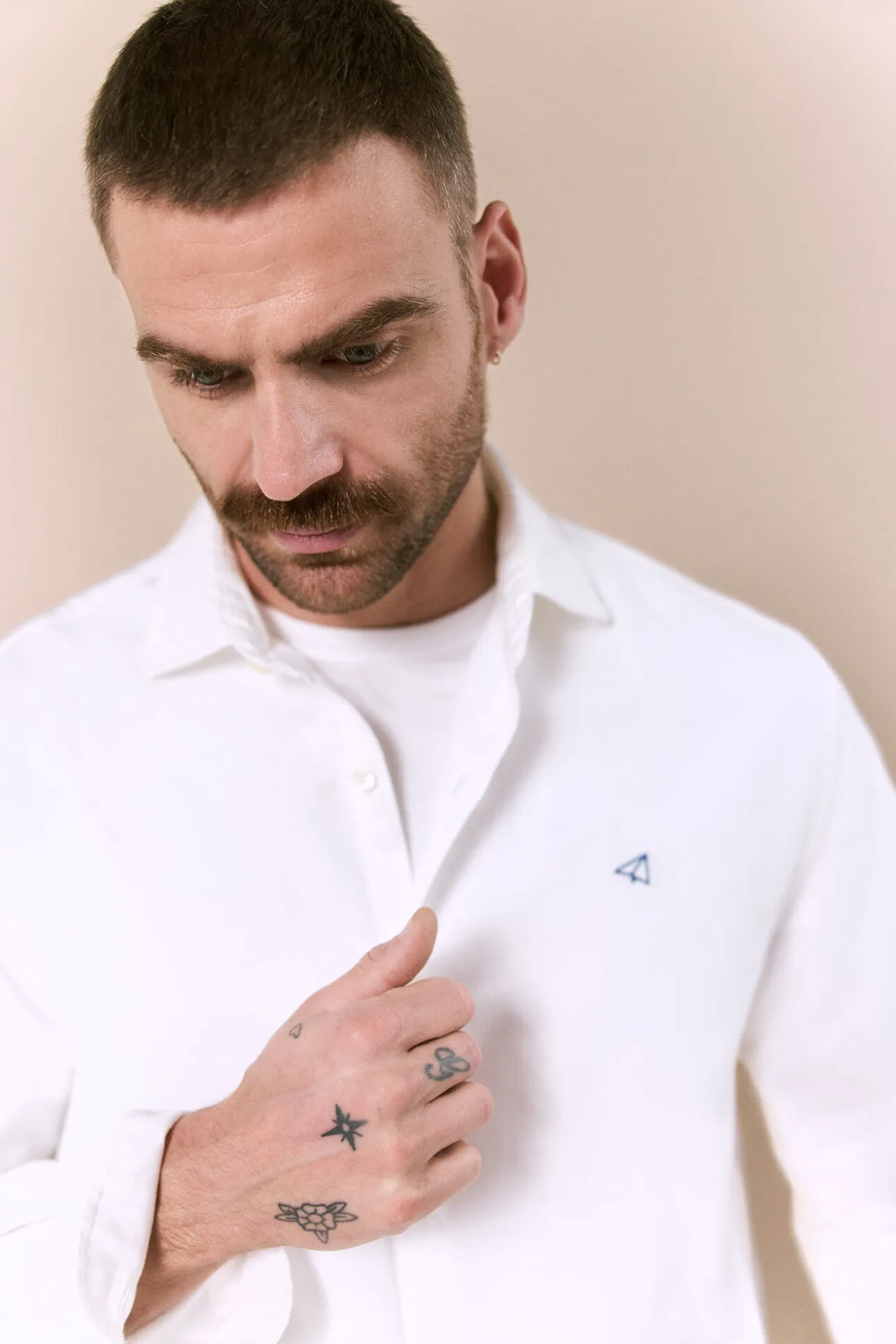 Camisa algodón lino manga larga