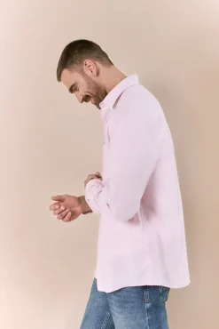 Camisa algodón lino rayas