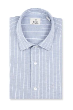 Camisa algodón lino rayas