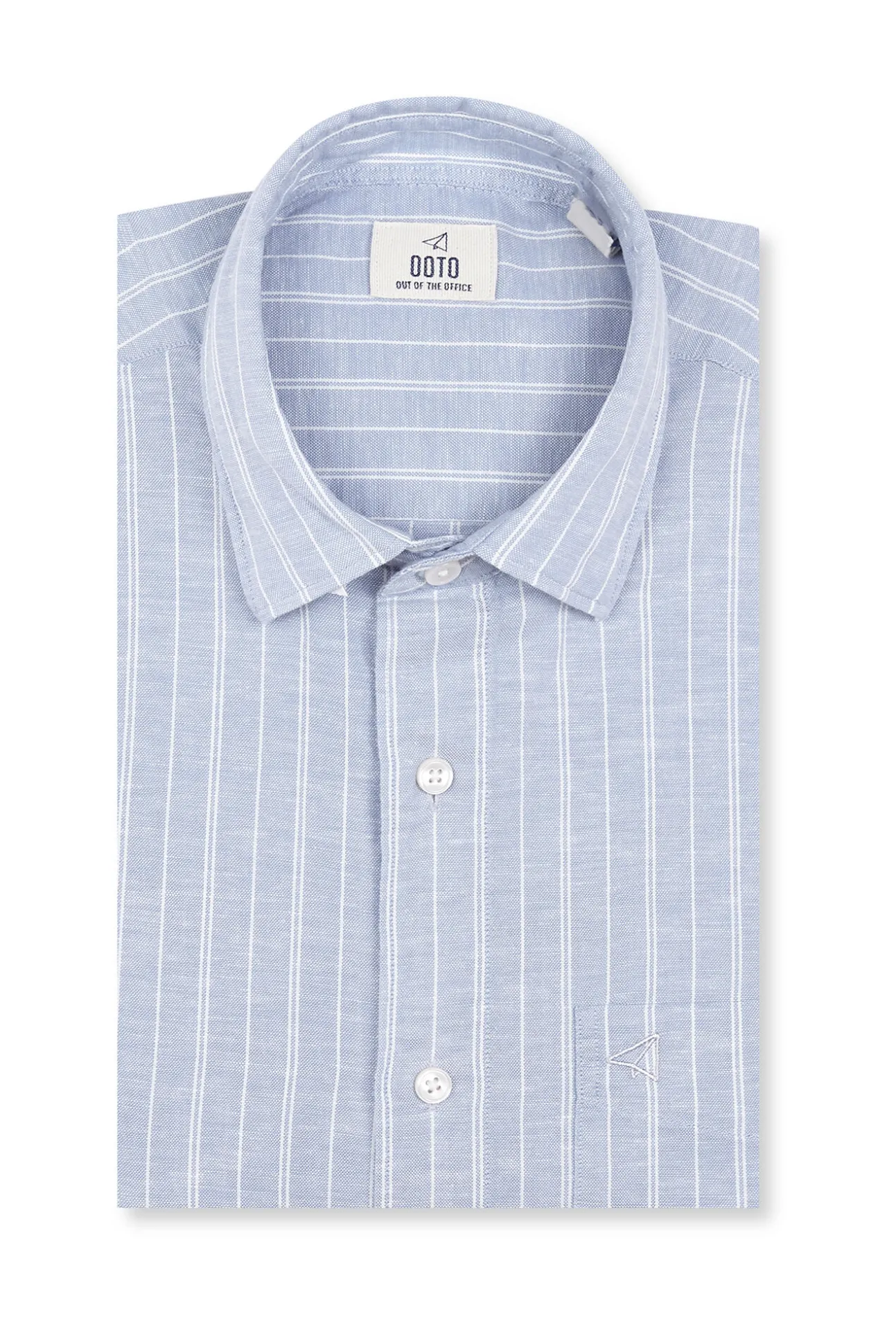Camisa algodón lino rayas