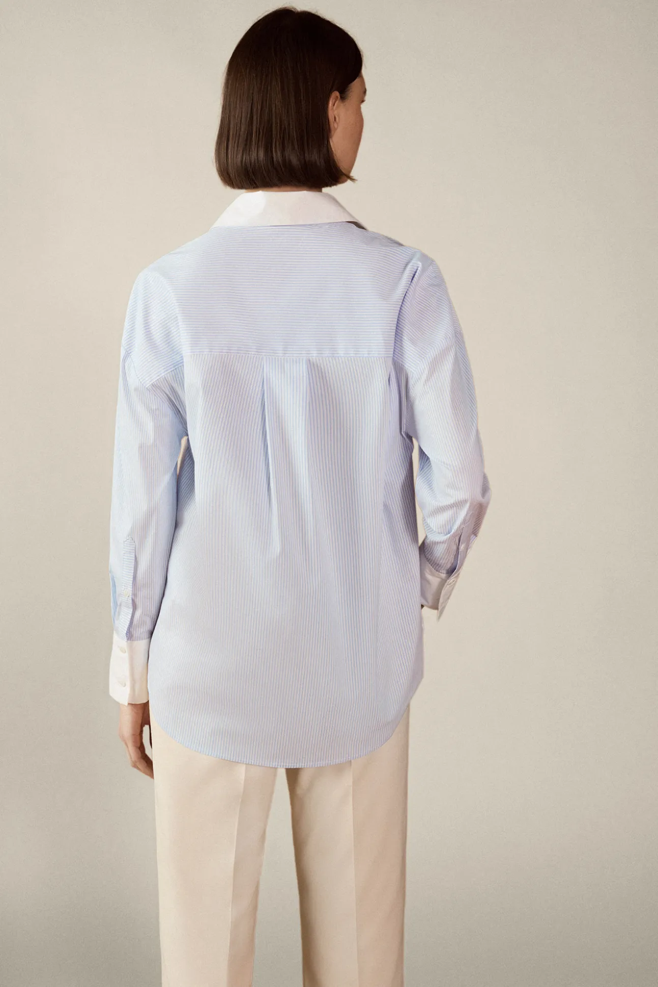 Camisa combinada popelín