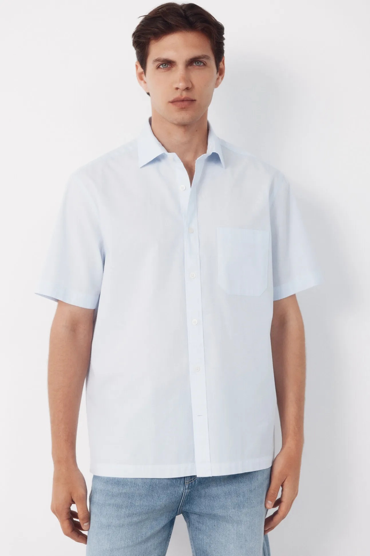 Camisa cuadro vichy manga corta