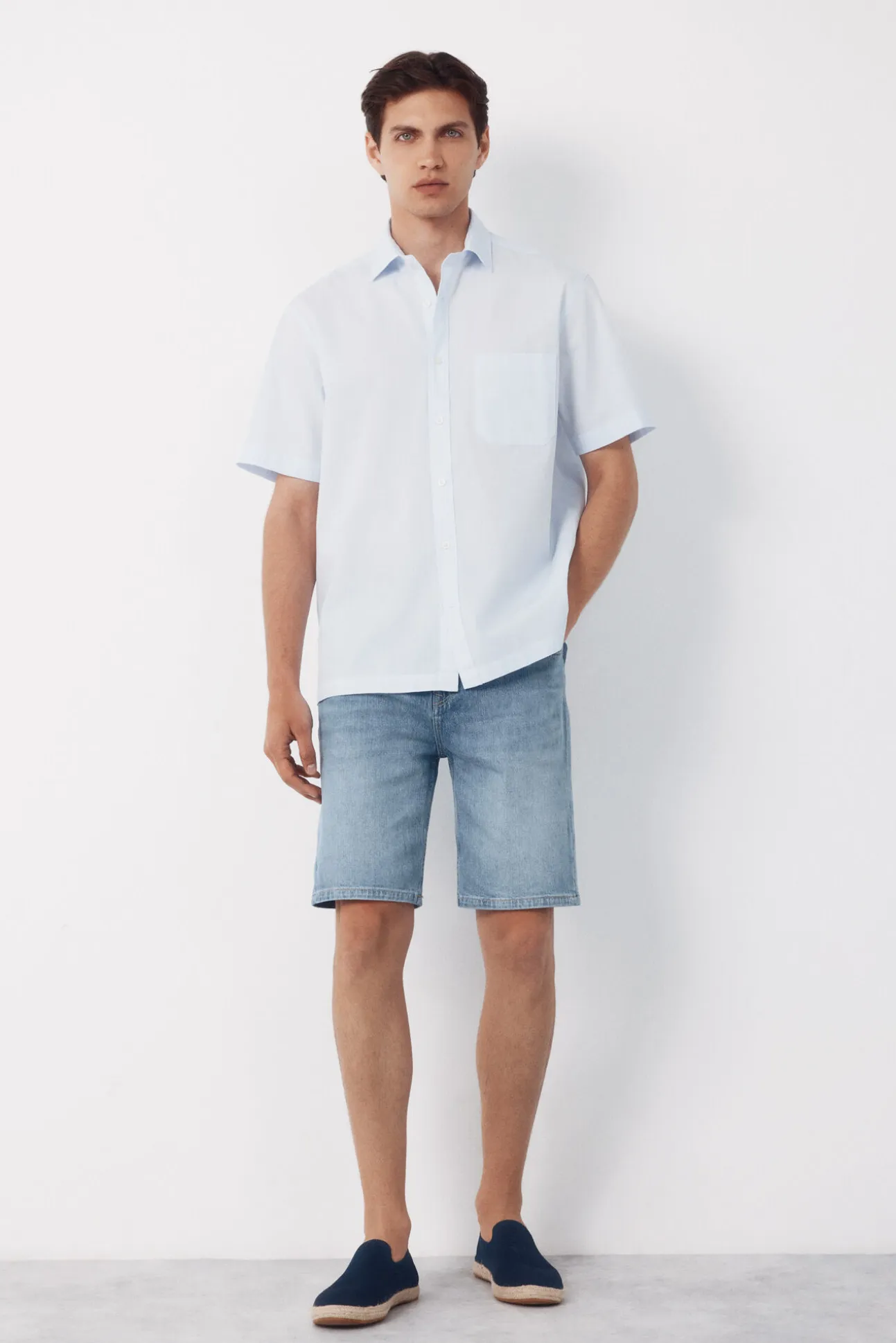 Camisa cuadro vichy manga corta