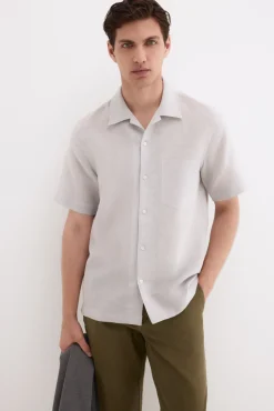 Camisa de lino algodón manga corta