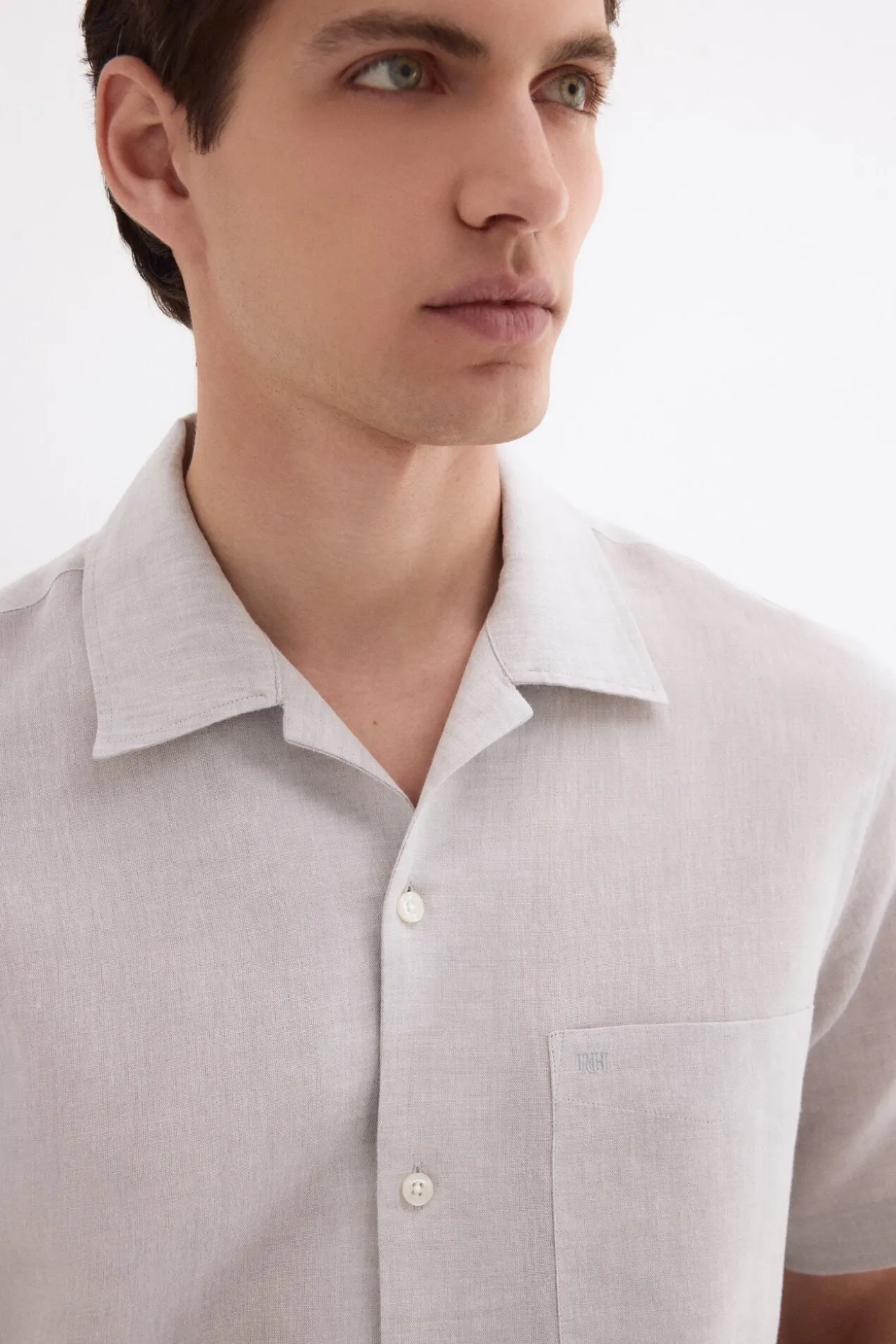 Camisa de lino algodón manga corta