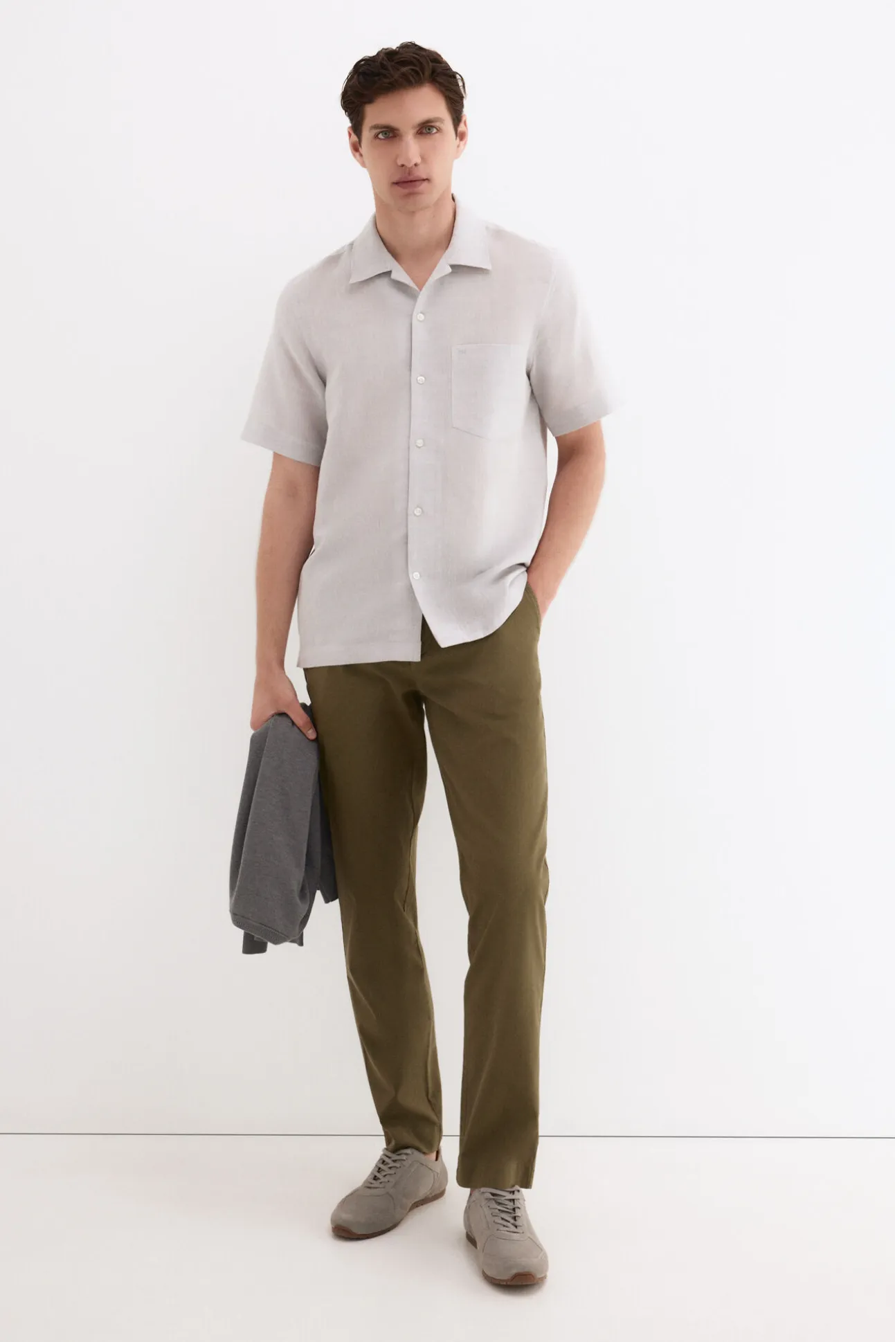 Camisa de lino algodón manga corta