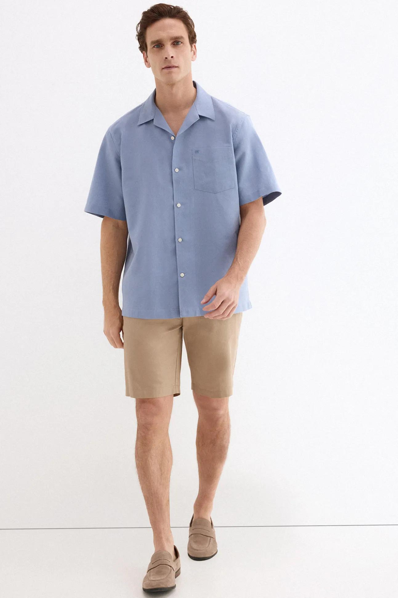 Camisa de lino algodón manga corta