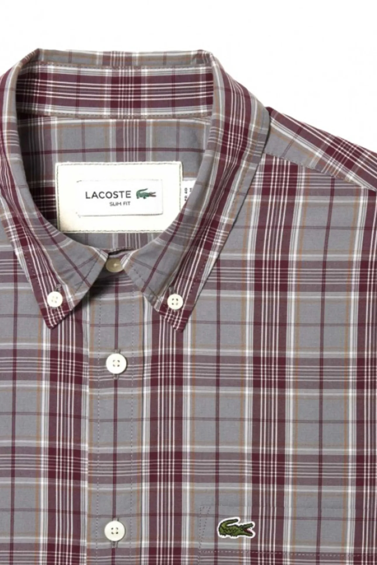 Camisa elástica con estampado de cuadros para hombre