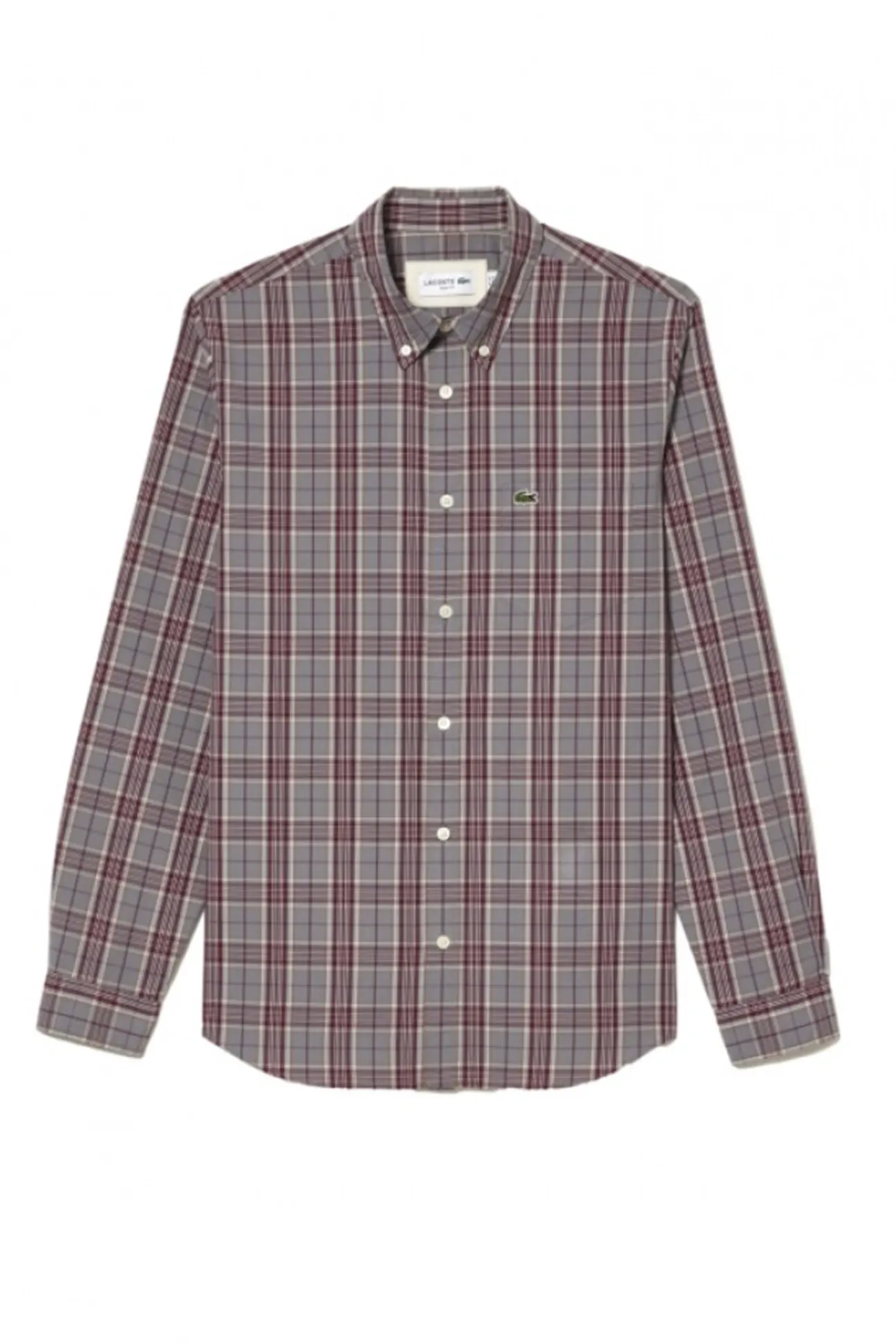 Camisa elástica con estampado de cuadros para hombre