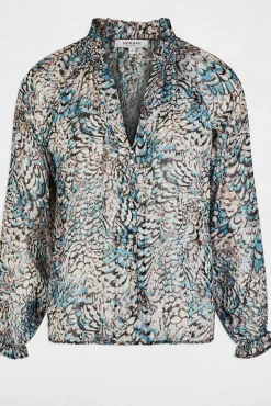 Camisa estampada cuello v
