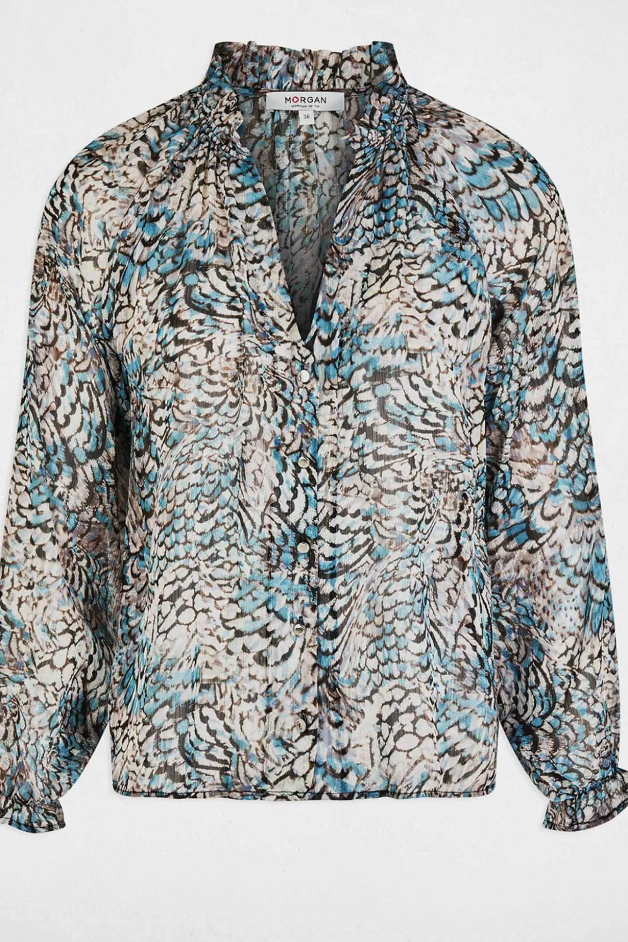 Camisa estampada cuello v