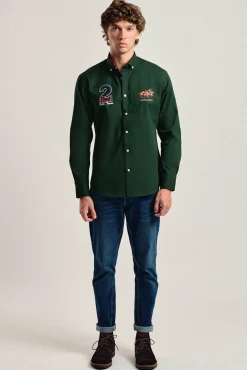 Camisa hombre Valecuatro verde modelo caballos