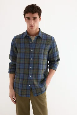 Camisa lino cuadros