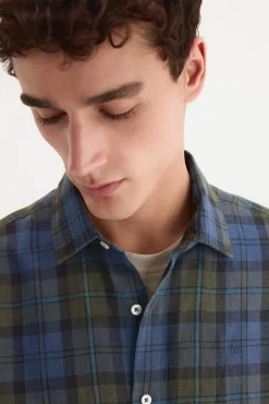 Camisa lino cuadros
