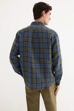 Camisa lino cuadros