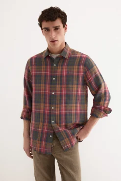 Camisa lino cuadros