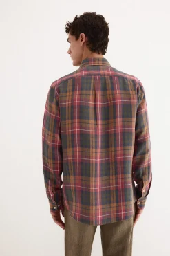 Camisa lino cuadros