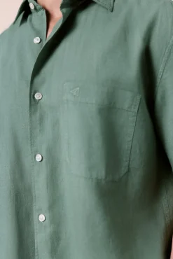 Camisa lino manga corta