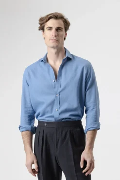 Camisa lino porcelana
