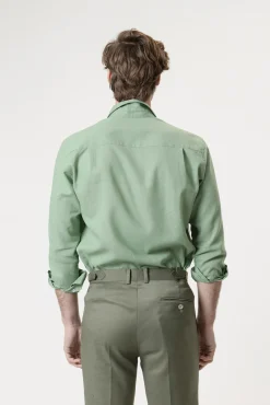 Camisa lino porcelana