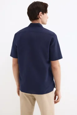 Camisa lisa lino algodón