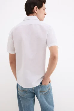 Camisa lisa lino algodón