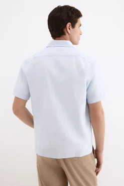 Camisa lisa lino algodón
