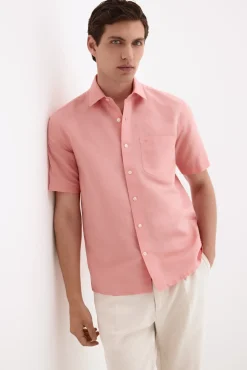 Camisa lisa lino algodón