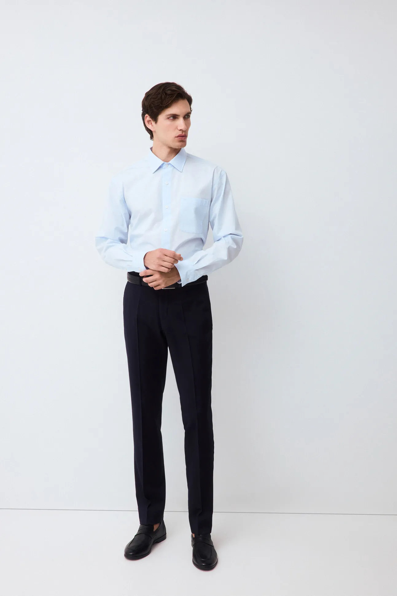 Camisa lisa popelín relax fit