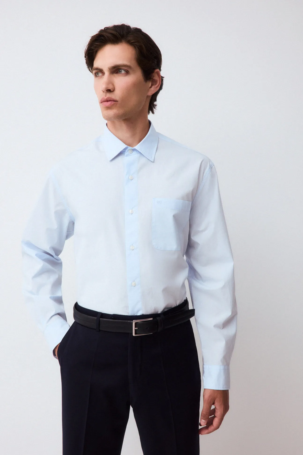 Camisa lisa popelín relax fit