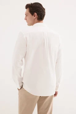 Camisa lisa twill bolsillos