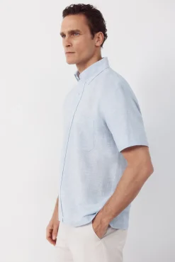 Camisa manga corta tejido de lino