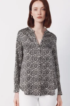 Camisa mao satinada estampada
