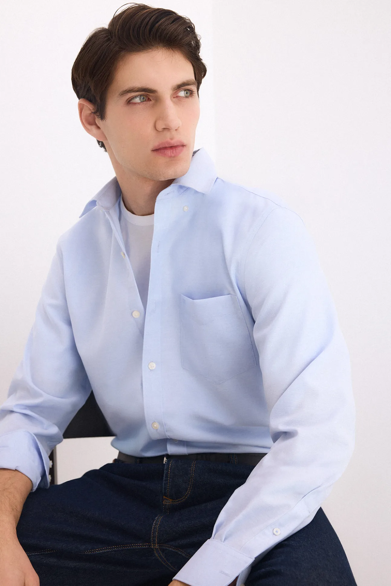 Camisa non iron oxford liso