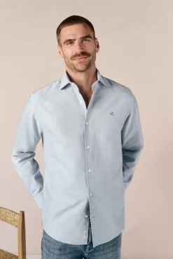 Camisa oxford liso manga larga