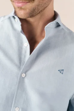 Camisa oxford liso manga larga