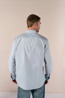 Camisa oxford liso manga larga