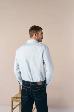 Camisa oxford liso manga larga